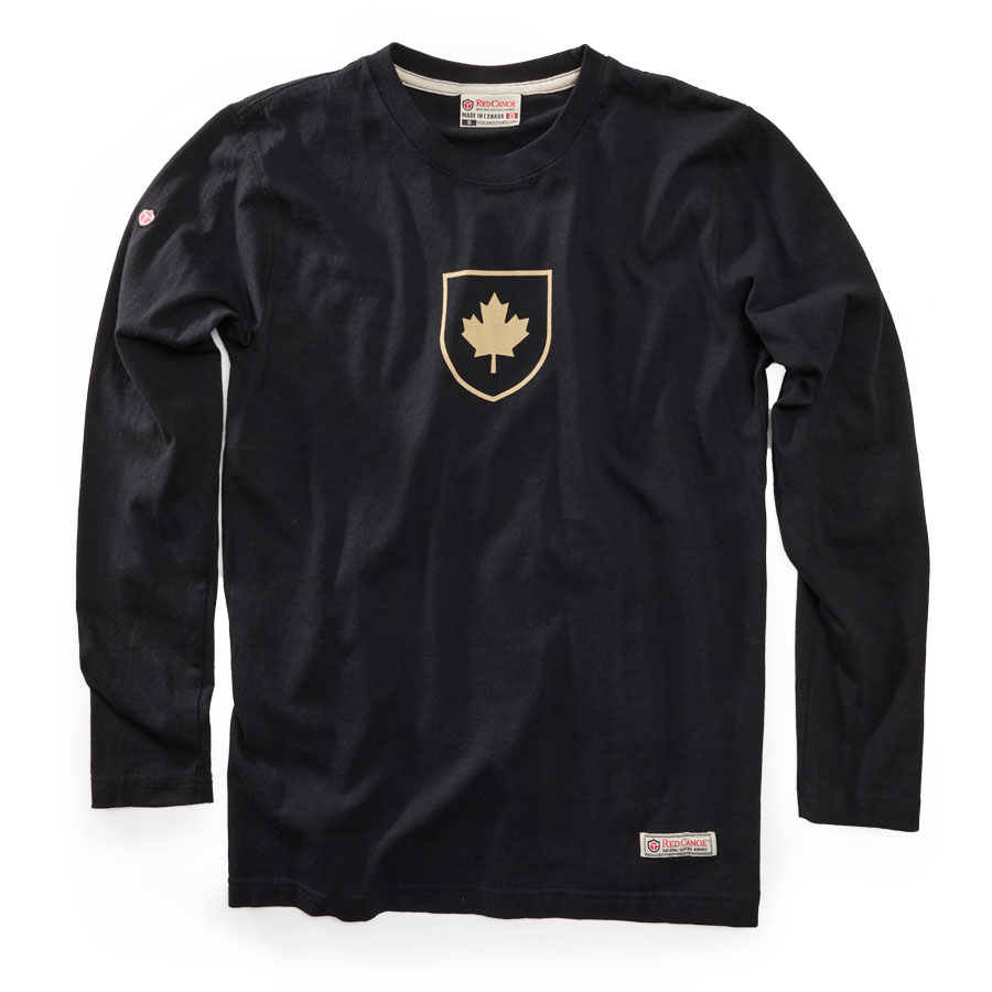 Canada Shield 長袖Tシャツ, 黒
