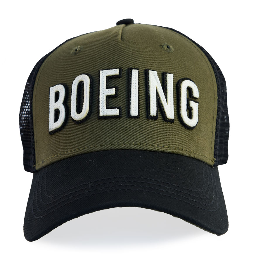 Boeing メッシュバックキャップ, ブラック/カーキ